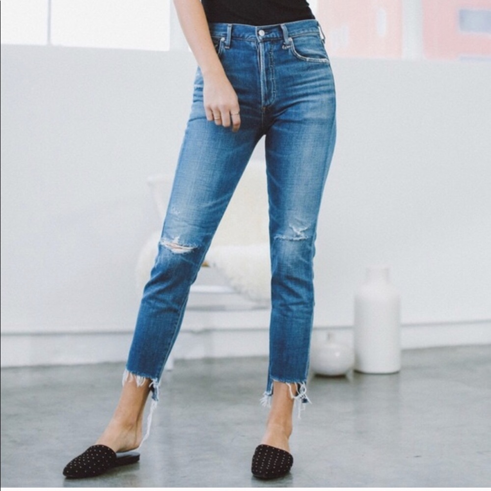 CoH Liya Classic Fit Raw Hem Step Hem Skinny Jeans